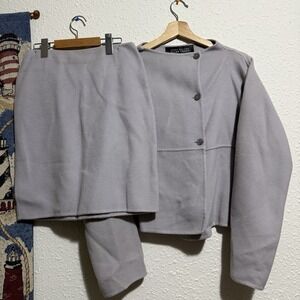 Linda Allard Ellen‎ Tracy Skirt Suit Blazer 6 Jacket Wool Lilac Skirt 2 EUC Set